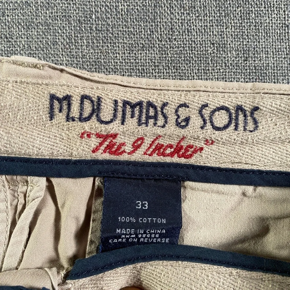 MDumas & Sons 9 Incher Khaki Shorts Mens Size 33 Casual Flat Front‎